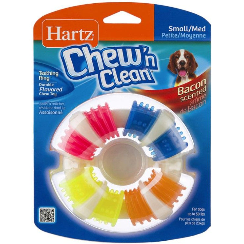 Hartz Chew N ' Clean Bacon Scented Teething Ring Dog Toy-Animals & Pet Supplies-BimBimPet-