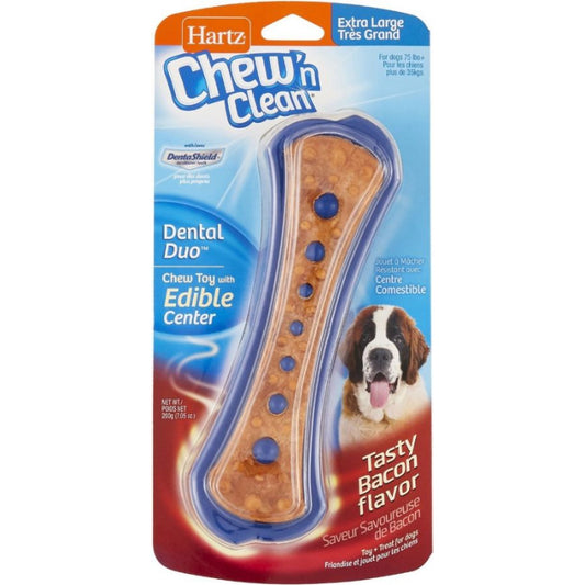 Hartz Chew N Clean Dental Duo Bacon Flavored Dog Treat and Chew Toy-Animals & Pet Supplies-BimBimPet-