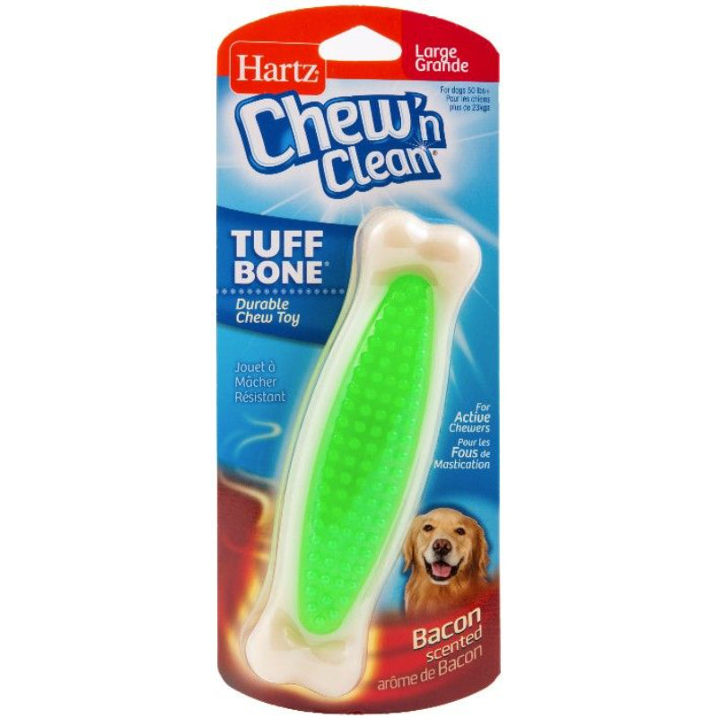 Hartz Chew N' Clean Tuff Bone Bacon Flavored Dog Toy Large-Animals & Pet Supplies-BimBimPet-