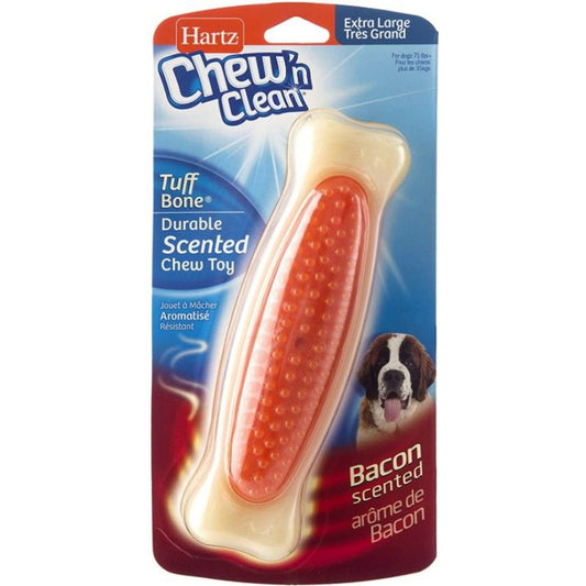 Hartz Chew N Clean Tuff Bone Durable Bacon Scented Dog Chew Toy-Animals & Pet Supplies-BimBimPet-