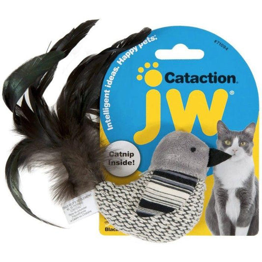 JW Pet Cataction Catnip Black And White Bird Cat Toy With Feather Tail-Cat-JW Pet-1 count-