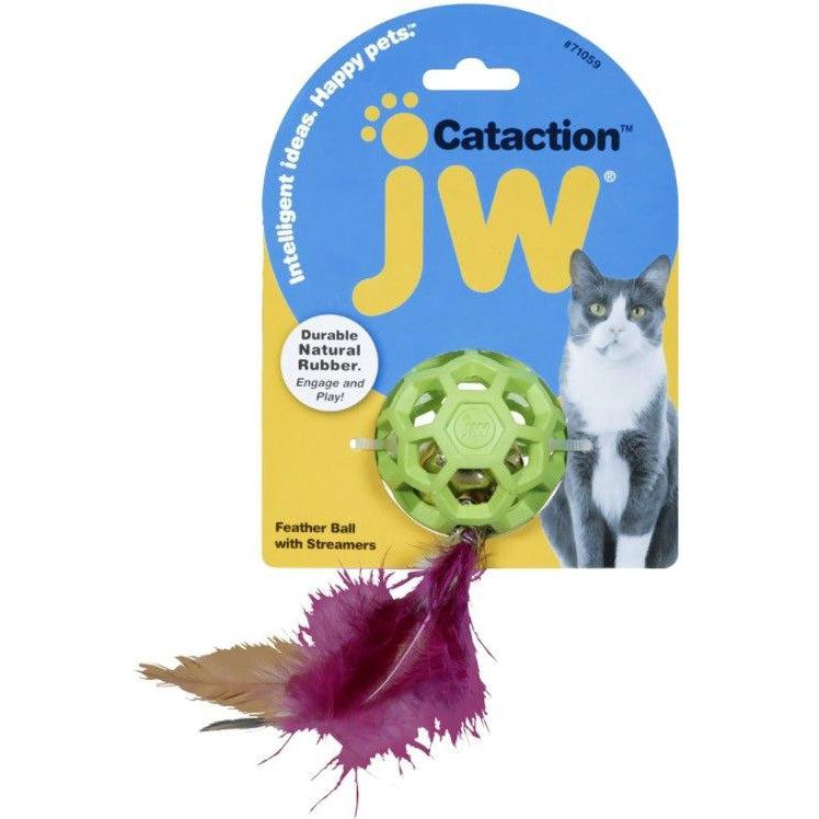 JW Pet Cataction Feather Ball Toy With Bell Interactive Cat Toy-Cat-JW Pet-1 count-