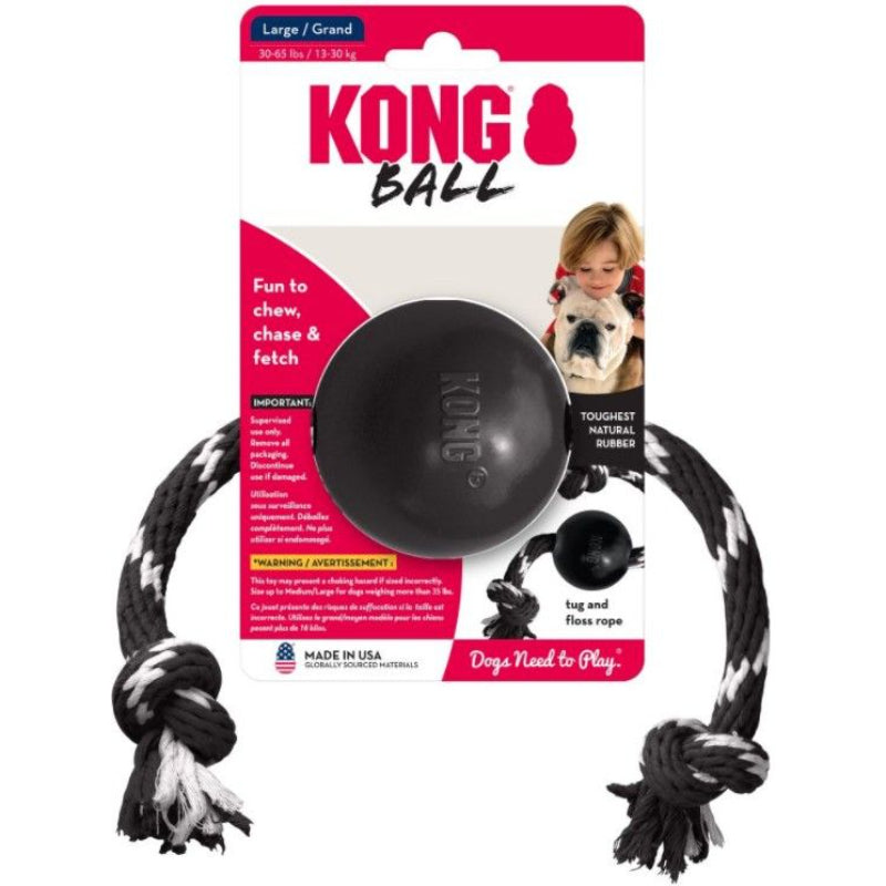 KONG Extreme Ball Dog Chew Toy With Rope Large-Animals & Pet Supplies-BimBimPet-