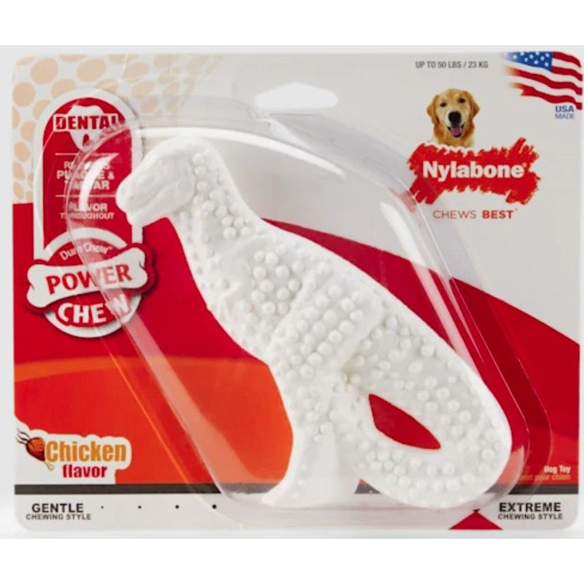 Nylabone Dinosaur Dental Dog Chew Chicken Flavor-Dog-Nylabone-1 count-