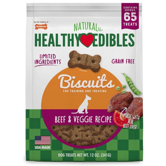 Nylabone Healthy Edibles All Natural Grain Free Limited Ingredient Beef and Veggie Biscuits-Animals & Pet Supplies-BimBimPet-