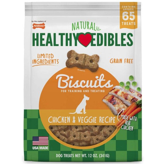 Nylabone Healthy Edibles All Natural Grain Free Limited Ingredient Chicken and Veggie Biscuits-Animals & Pet Supplies-BimBimPet-