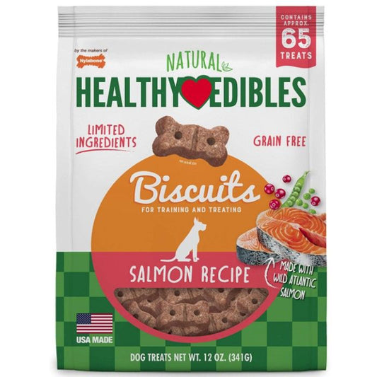 Nylabone Healthy Edibles All Natural Grain Free Limited Ingredient Salmon Buscuits-Animals & Pet Supplies-BimBimPet-