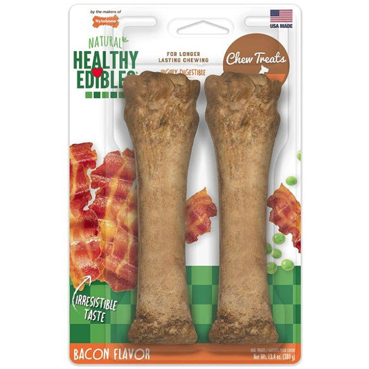 Nylabone Healthy Edibles All-Natural Long Lasting Bacon Chew Treat Souper-Dog-Nylabone-2 count-