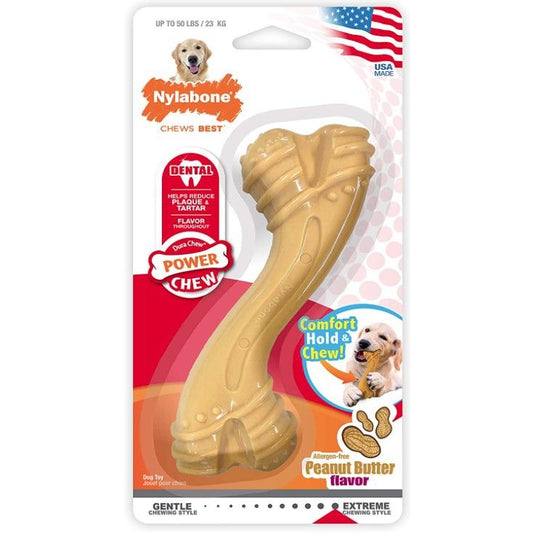 Nylabone Power chew Curvy Dental Chew Peanut Butter Flavor Giant-Dog-Nylabone-1 count-