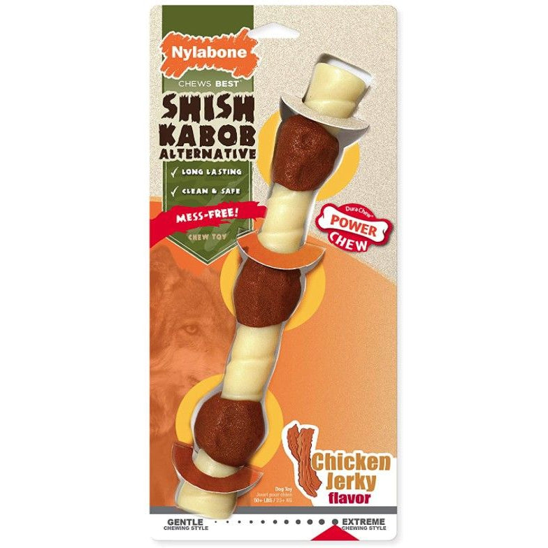 Nylabone Power Chew Shish Kabob Mess Free Nylon Chew Toy Chicken Jerky Flavor Souper-Dog-Nylabone-1 count-