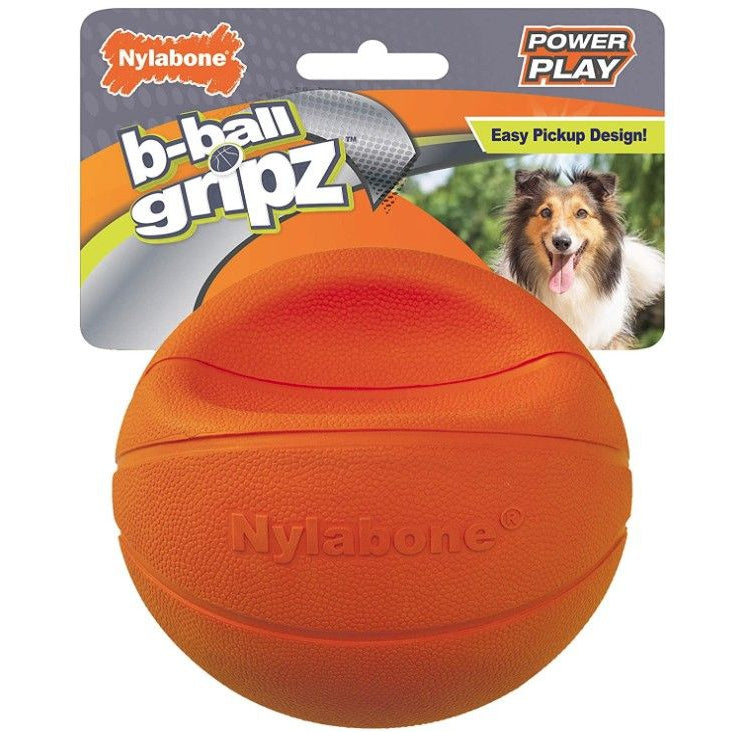 Nylabone Power Play B-Ball Grips Basketball Medium 4.5" Dog Toy-Dog-Nylabone-1 count-