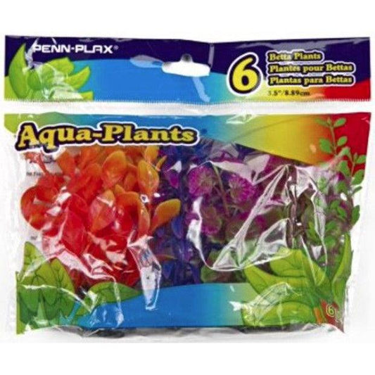 Penn Plax Betta Size Plastic Plant 4" Value Pack Assorted Colors-Fish-Penn Plax-4" wide-