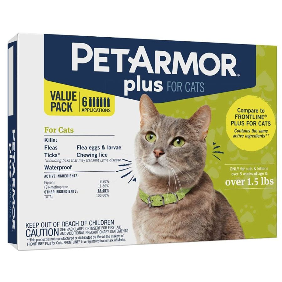 PetArmor Plus Flea and Tick Treatment for Cats (Over 1.5 Pounds)-Cat-PetArmor-6 count-