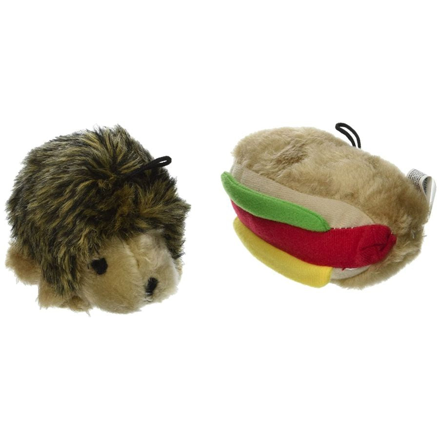 Petmate Booda Zoobilee Hedgehog and Hotdog Plush Dog Toy-Dog-Petmate-1 count-