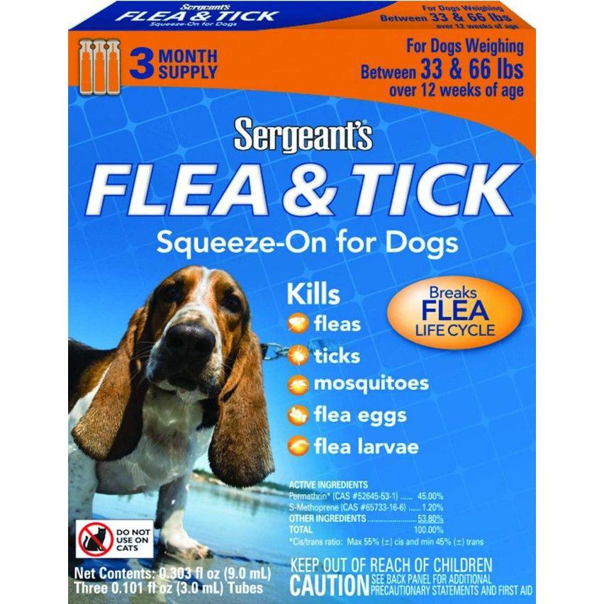 Sergeants Flea and Tick Squeeze-On Dog 33-66lb-Dog-Sergeants-3 count-