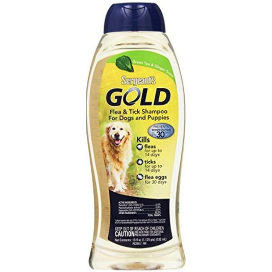 Sergeants Gold Flea and Tick Shampoo for Dogs and Puppies-Dog-Sergeants-18 oz-