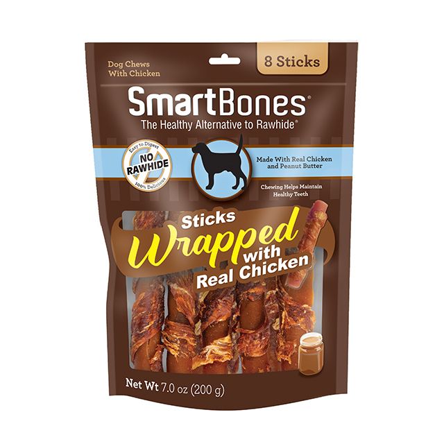 SmartBones Chicken Wrapped Peanut Butter Sicks Rawhide Free Dog Chew-Dog-Smartbones-8 count-