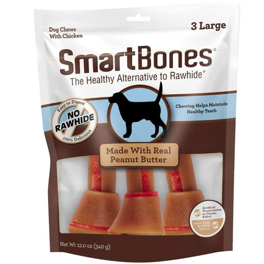 SmartBones Large Chicken and Peanut Butter Bones Rawhide Free Dog Chew-Animals & Pet Supplies-BimBimPet-