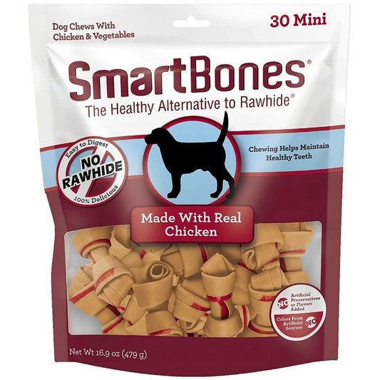 SmartBones Mini Vegetable and Chicken Bones Rawhide Free Dog Chew-Dog-Smartbones-30 count-