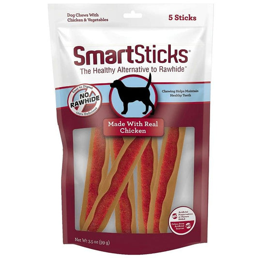 SmartBones SmartSticks Vegetable and Chicken Rawhide Free Dog Chew-Dog-Smartbones-5 count-