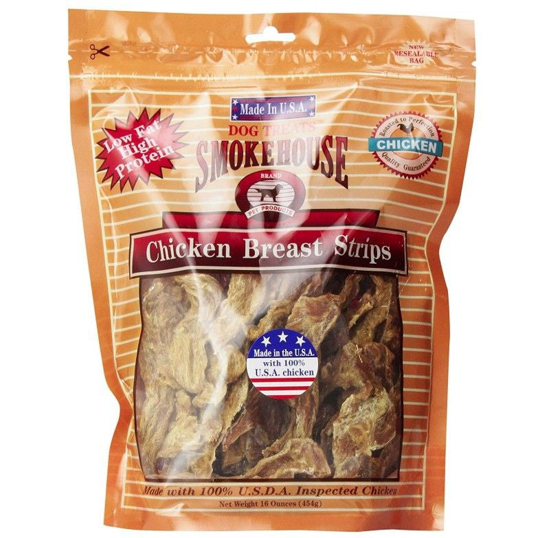 Smokehouse Chicken Breast Strips Natural Dog Treat-Dog-Smokehouse-16 oz-