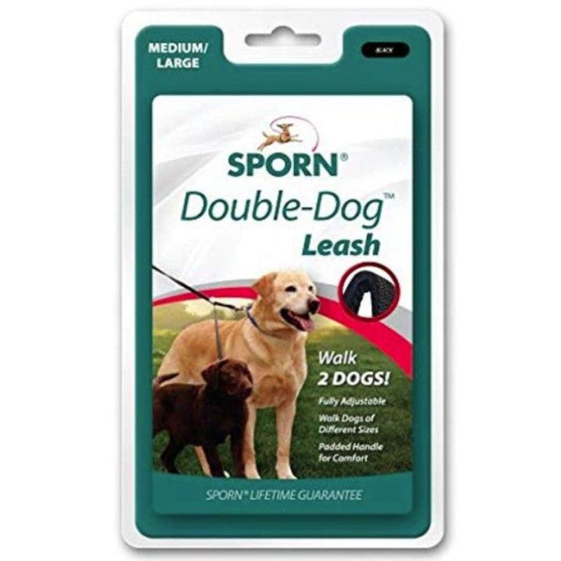 Sporn Double Dog Leash Fully Adjustable for Medium / Large Dogs Black-Animals & Pet Supplies-BimBimPet-