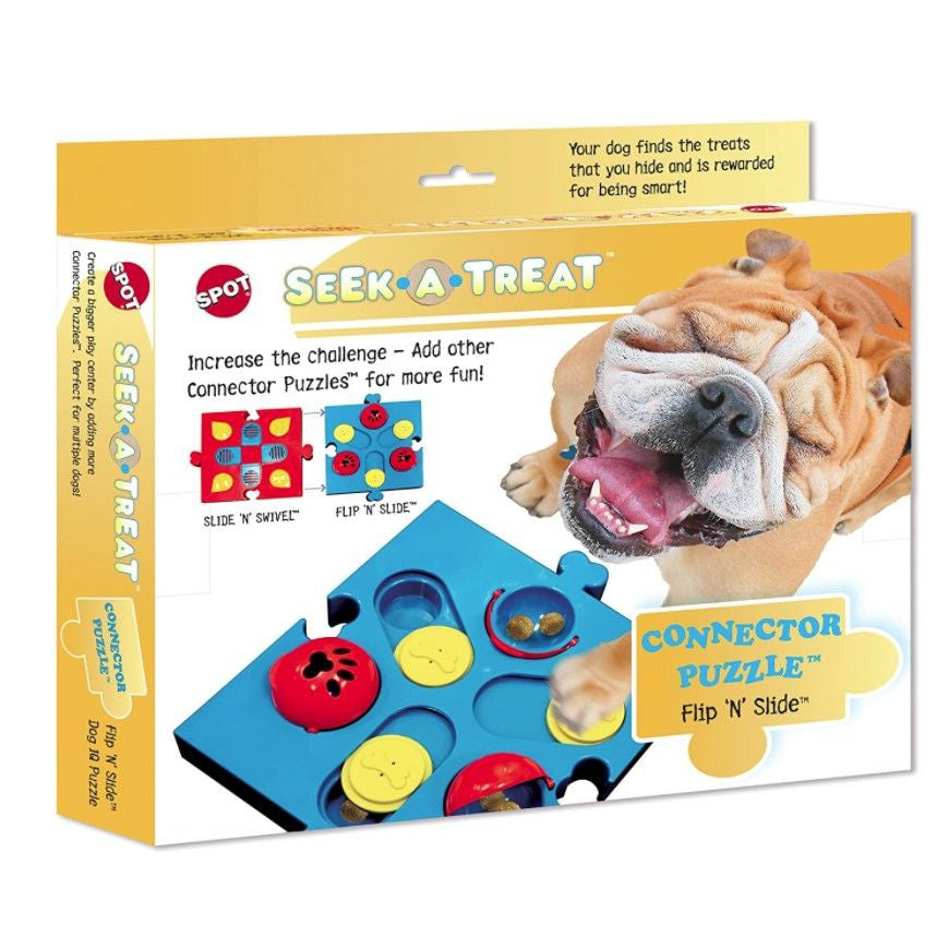 Spot Seek-A-Treat Flip 'N Slide Connector Puzzle Interactive Dog Treat and Toy Puzzle-Dog-Spot-1 count-