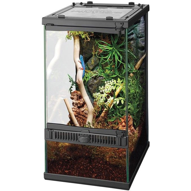 Zilla Front Opening Terrarium with Realistic Rock Foam Background 8"L x 10"W x 15"H-Reptile-Zilla-1 count-